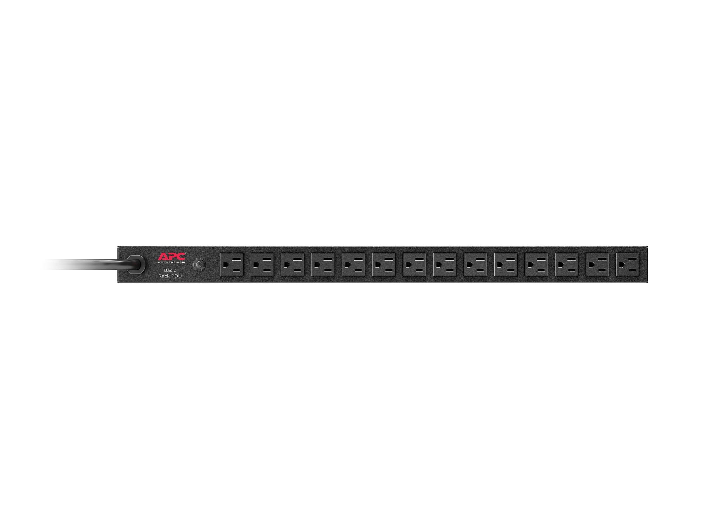 APC Power distribution strip rack-mountable AC 120V input NEMA L5-20 output connectors 14 NEMA 5-15 3.65m cord Black