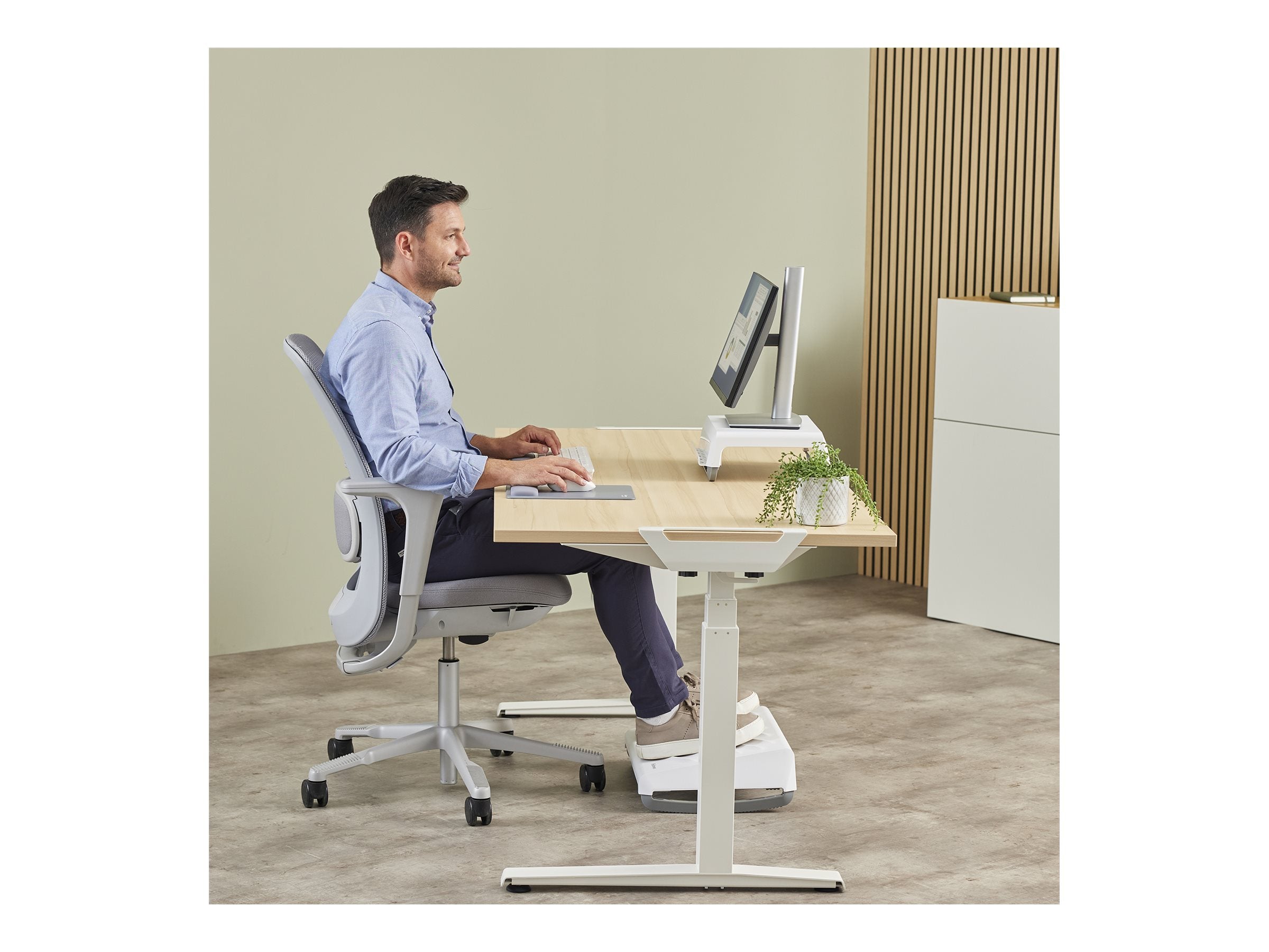 FELLOWES Tapis souris repose-poignets XL Breyta Gris