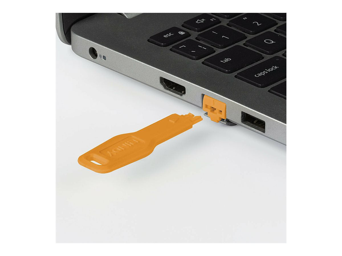 LINDY RJ45 Port Locks ORANGE 20pcs.