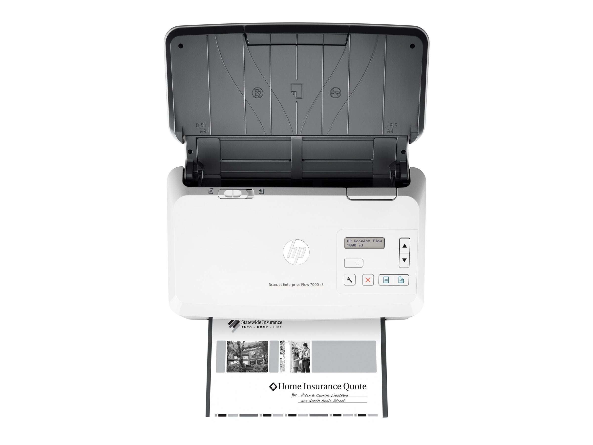 HP ScanJet Enterprise Flow 7000 s3 Sheet-feed Document scanner Duplex 216x3100mm 600dpix600dpi 75ppm ADF 80sheets 7500scans USB