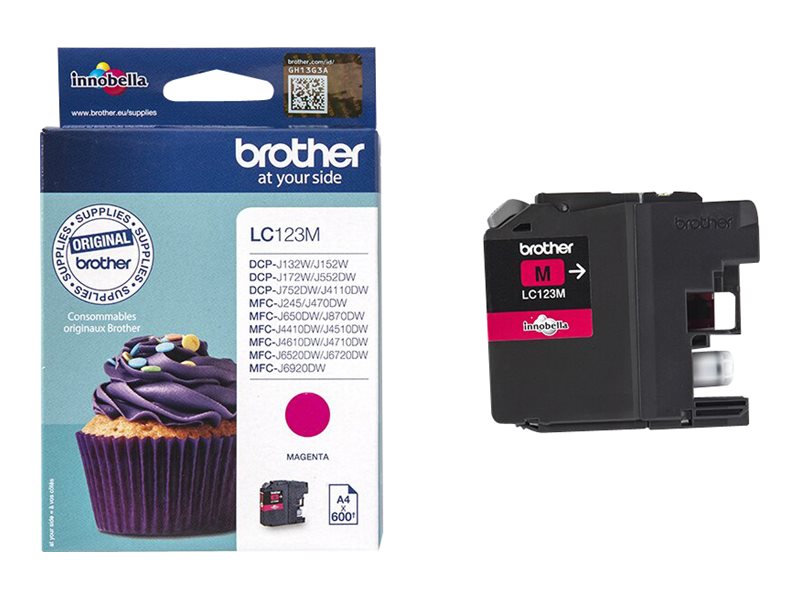 BROTHER LC-123 cartouche dencre magenta capacité standard 600 pages pack de 1
