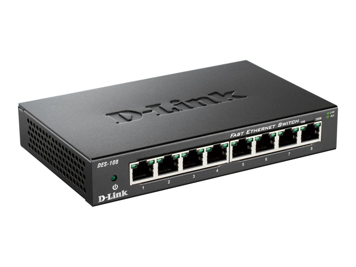 D-LINK 8-port 10/100Mbps Fast Ethernet Unmanaged Switch - Metal Housing