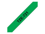 BROTHER P-TOUCH TZE-721 noir sur vert 9mm