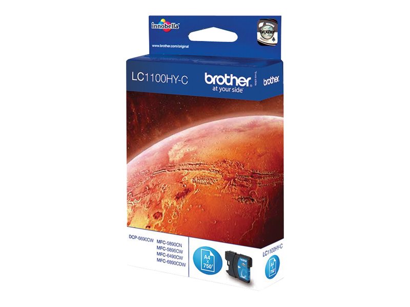 BROTHER LC-1100 cartouche d encre cyan haute capacité 16ml 750 pages pack de 1