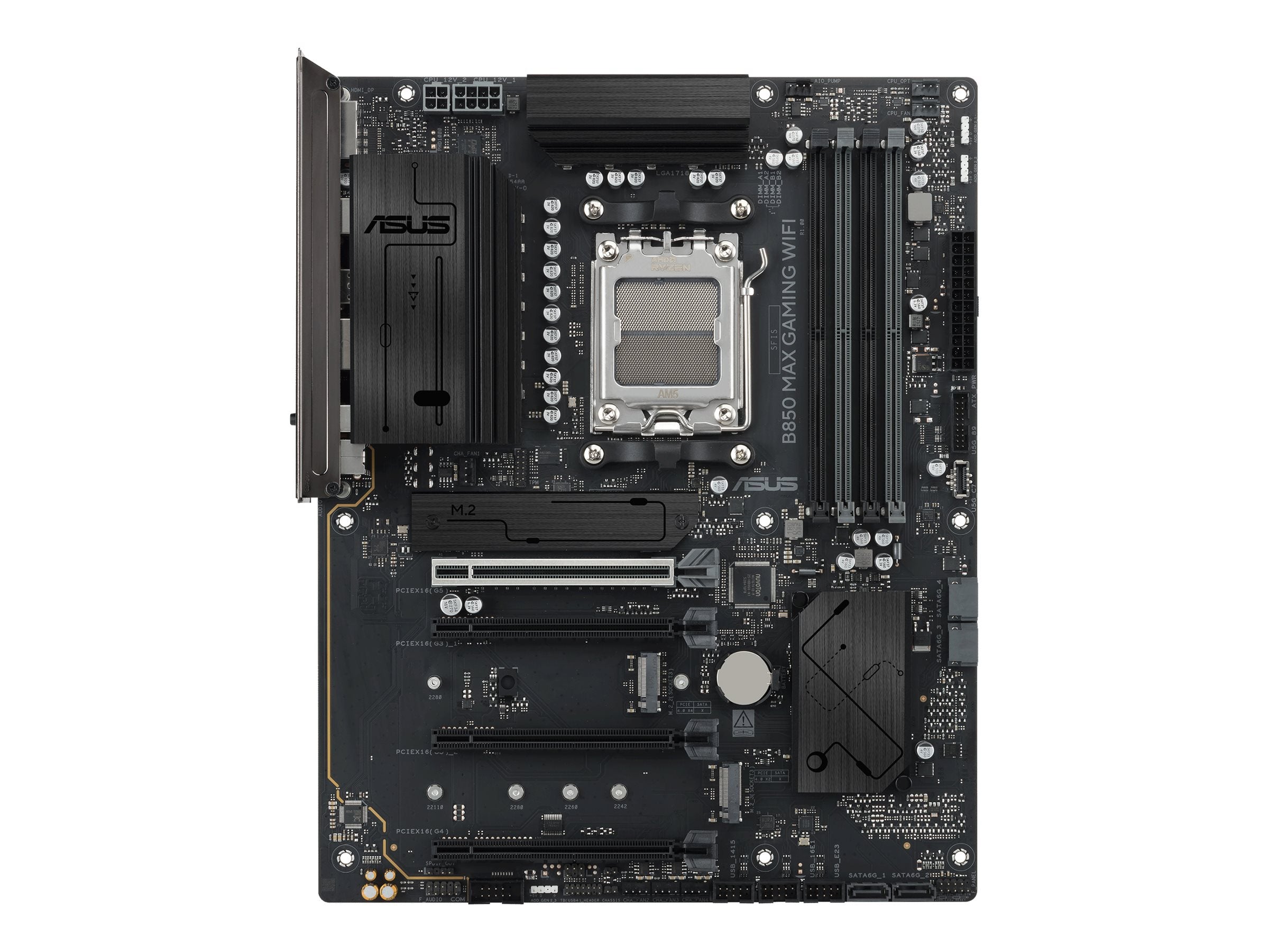 ASUS B850 MAX GAMING WIFI ATX motherboard 4xDDR5 1xPCIe 5.0 3xM.2 1xHDMI 1xDisplayPort 4xSATA