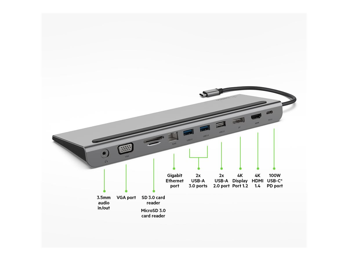 BELKIN Station daccueil USB-C Docking 2 écrans HDMI DP VGA 100W PD