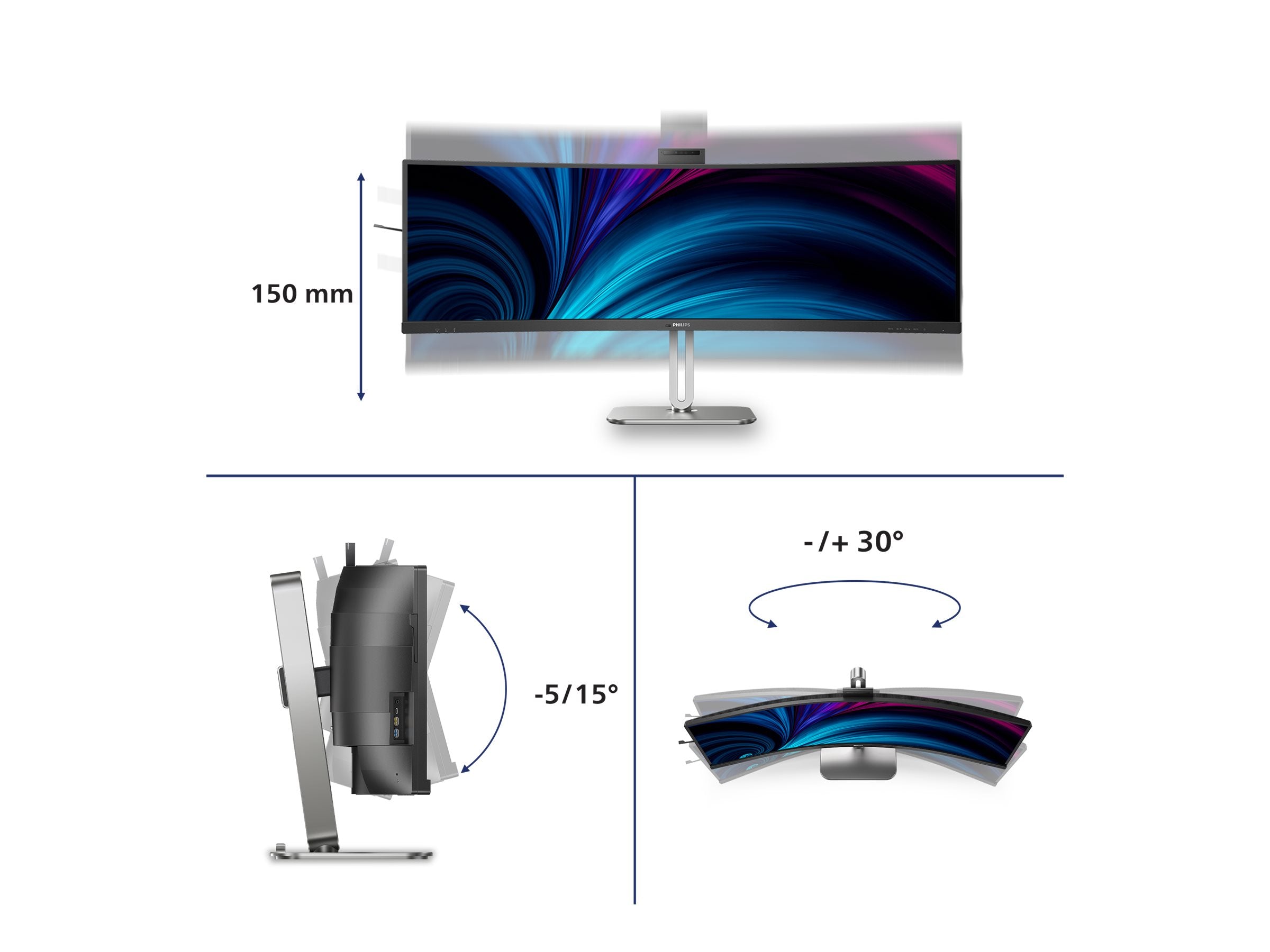 PHILIPS 49B2U5900CH/00 48.8p 5120x1440 VA Curved 1800R H/A 130mm SUPERWIDE USB-C 75Hz DP 2x HDMI USB HUB SPEAKERS