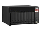QNAP 8-bay NAS AMD Ryzen Embedded V1500B 2.2GHz 8Go 8xSATA 6Gb/s bays 2xM.2 NVMe PCIe Gen3 SSD slots 2x2.5GbE LAN optional 10GbE