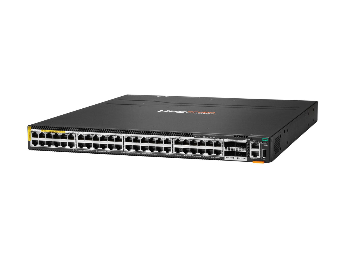 HPE Aruba Networking 6300M 48p SR10 1G/2.5G/5G/10G PTP/AVB Class8 PoE and 4p 100G MACsec Switch