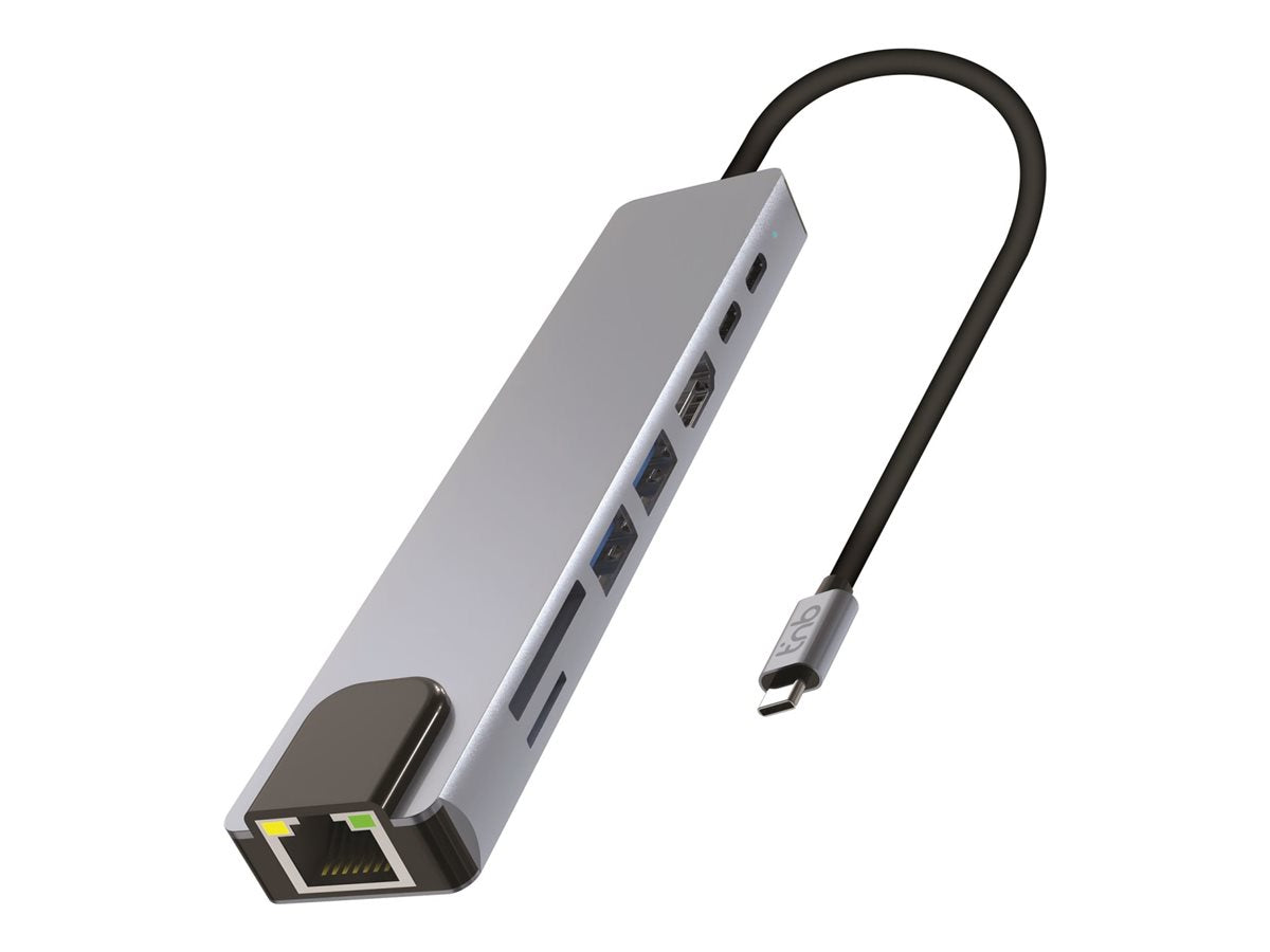 TNB iClick - Hub USB-C 8 en 1 - en aluminium