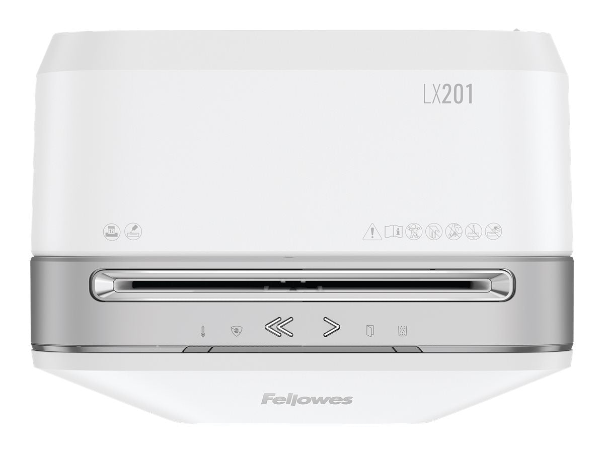 FELLOWES DESTRUCTEUR MICROSHRED LX201 BLANC COUPE MICROPARTICULES 230V EU
