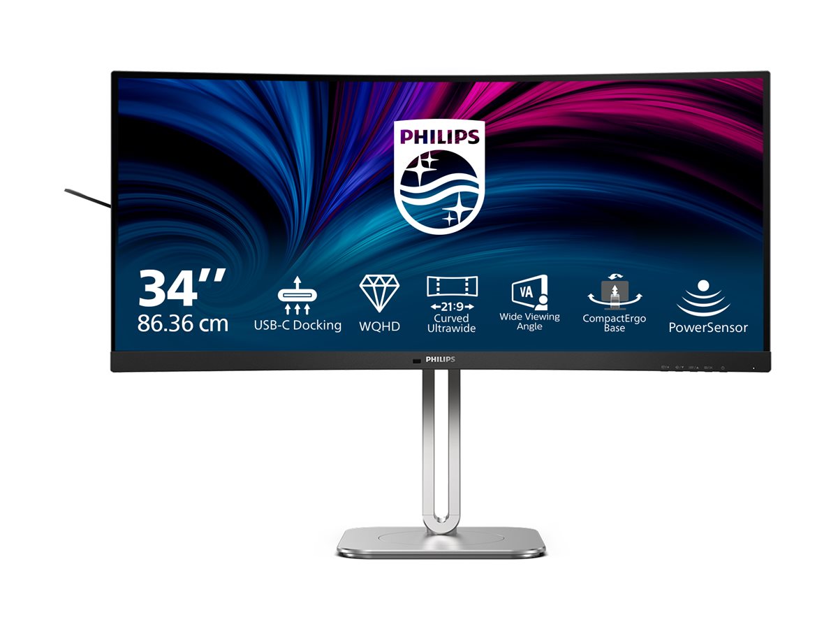 PHILIPS 34B2U5600C/00 34p 3440x1440 120Hz VA CURVED H/A tbu MM ULTRAWIDE USB-C DOCKING DISPLAY RJ45 PD > 100 W USB HUB SPEAKERS