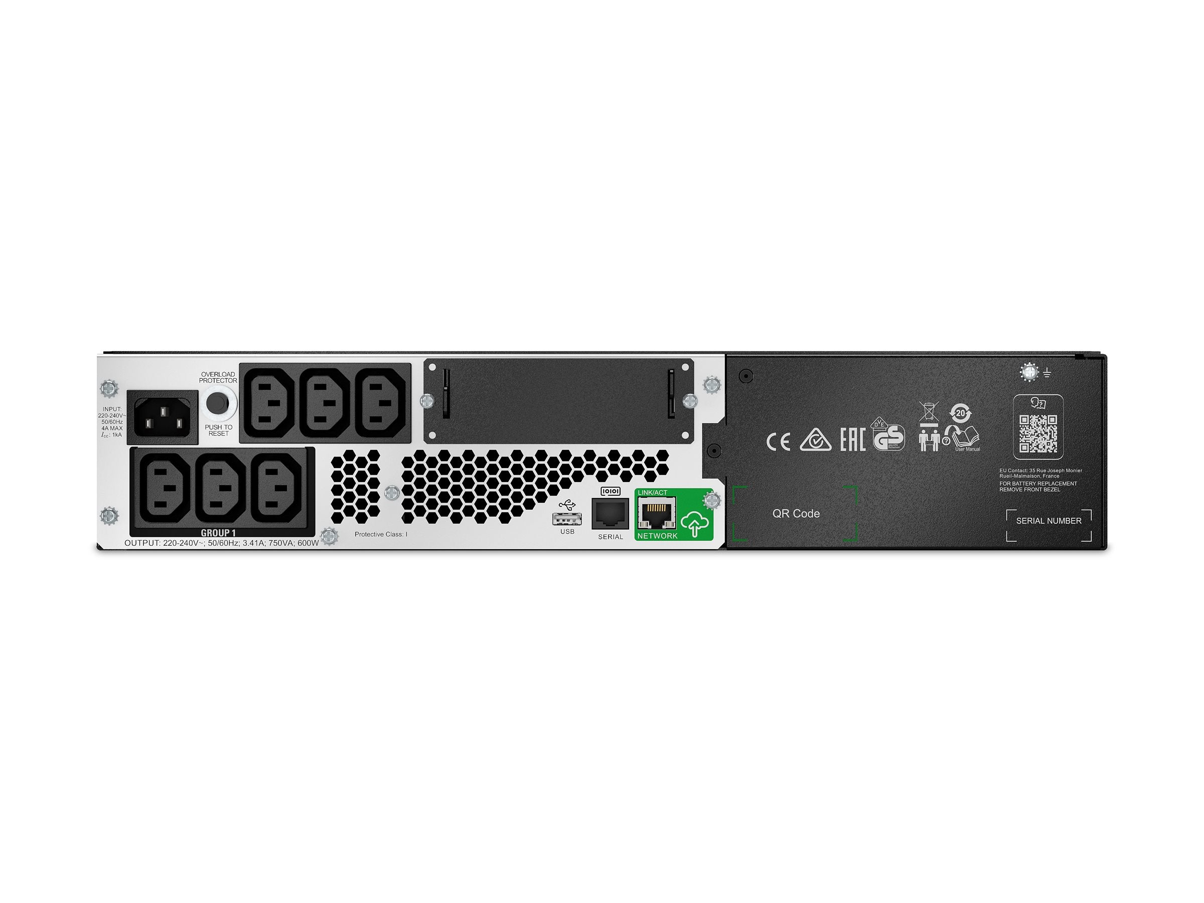 APC Smart-UPS Li-Ion 750VA Short Depth with SmartConnect UPS Rack AC 230V 600Watt 750VA 1-phase RS-232 USB oc 8 2U Black