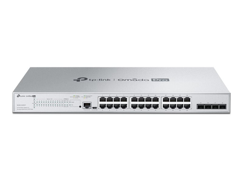 TP-LINK S5500-24GP4F Omada Pro 24-Port PoE+ Gigabit L2+ Managed Switch 24x Gigabit PoE+ Ports 4x Gigabit SFP