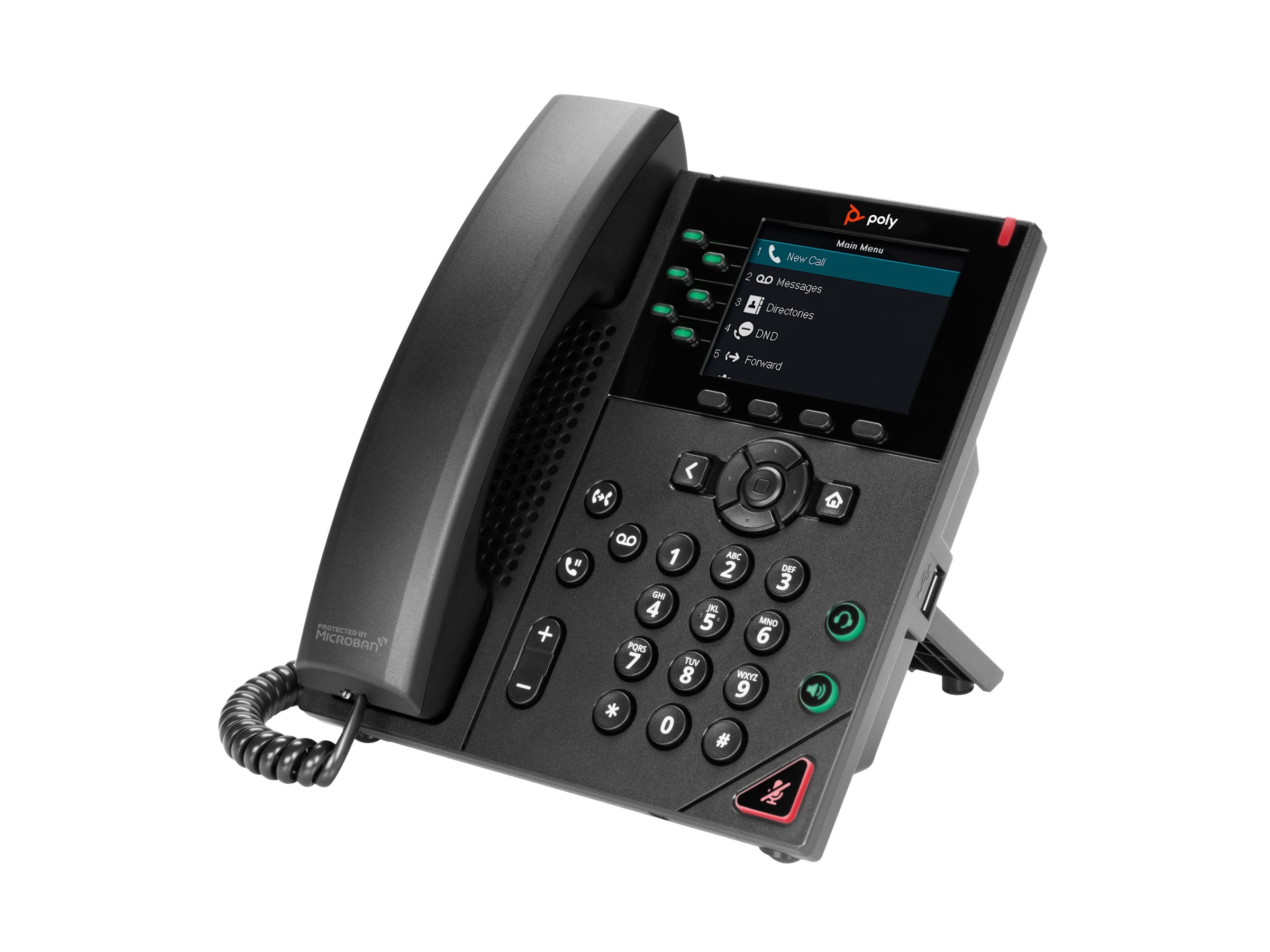 POLY VVX 350 téléphone de bureau IP PoE - 6 lignes SIP