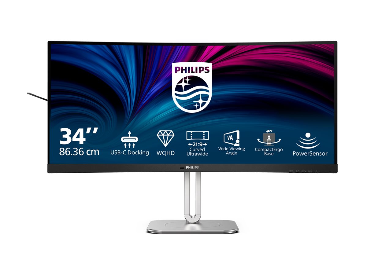 PHILIPS 34B2U5600C/00 34p 3440x1440 120Hz VA CURVED H/A tbu MM ULTRAWIDE USB-C DOCKING DISPLAY RJ45 PD > 100 W USB HUB SPEAKERS
