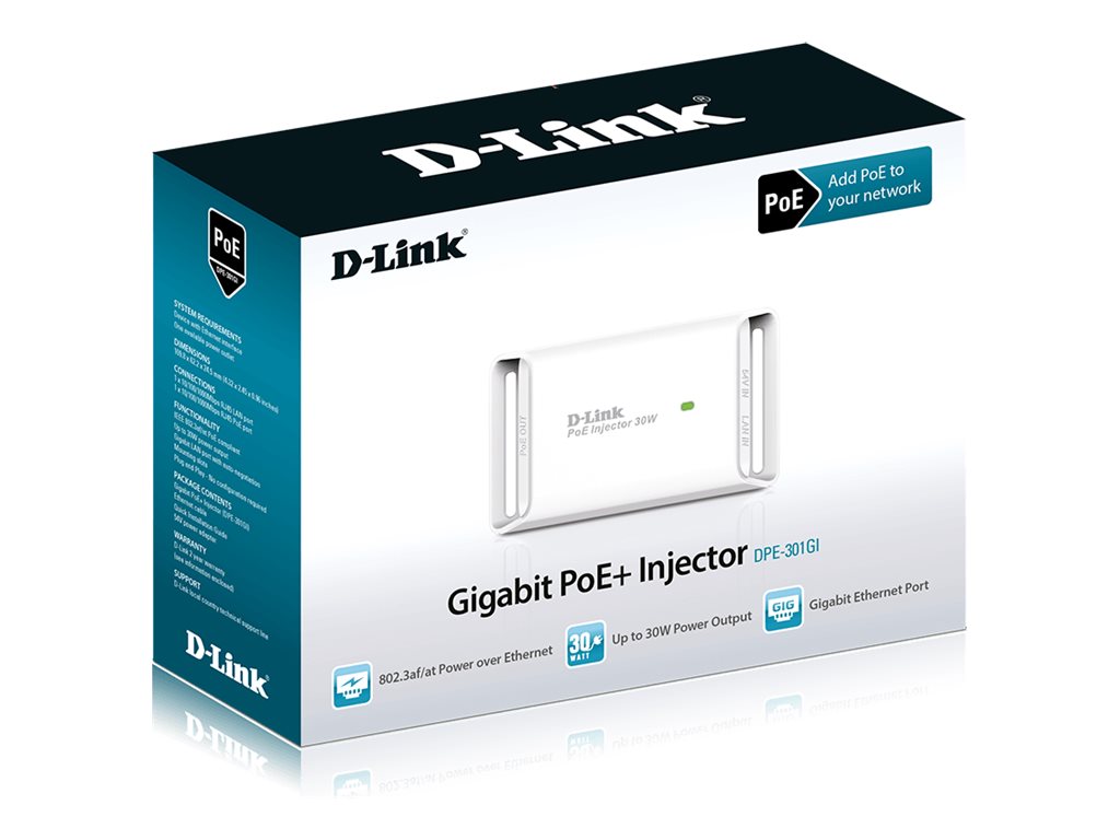 D-LINK 1-Port Gigabit 30W PoE Injector