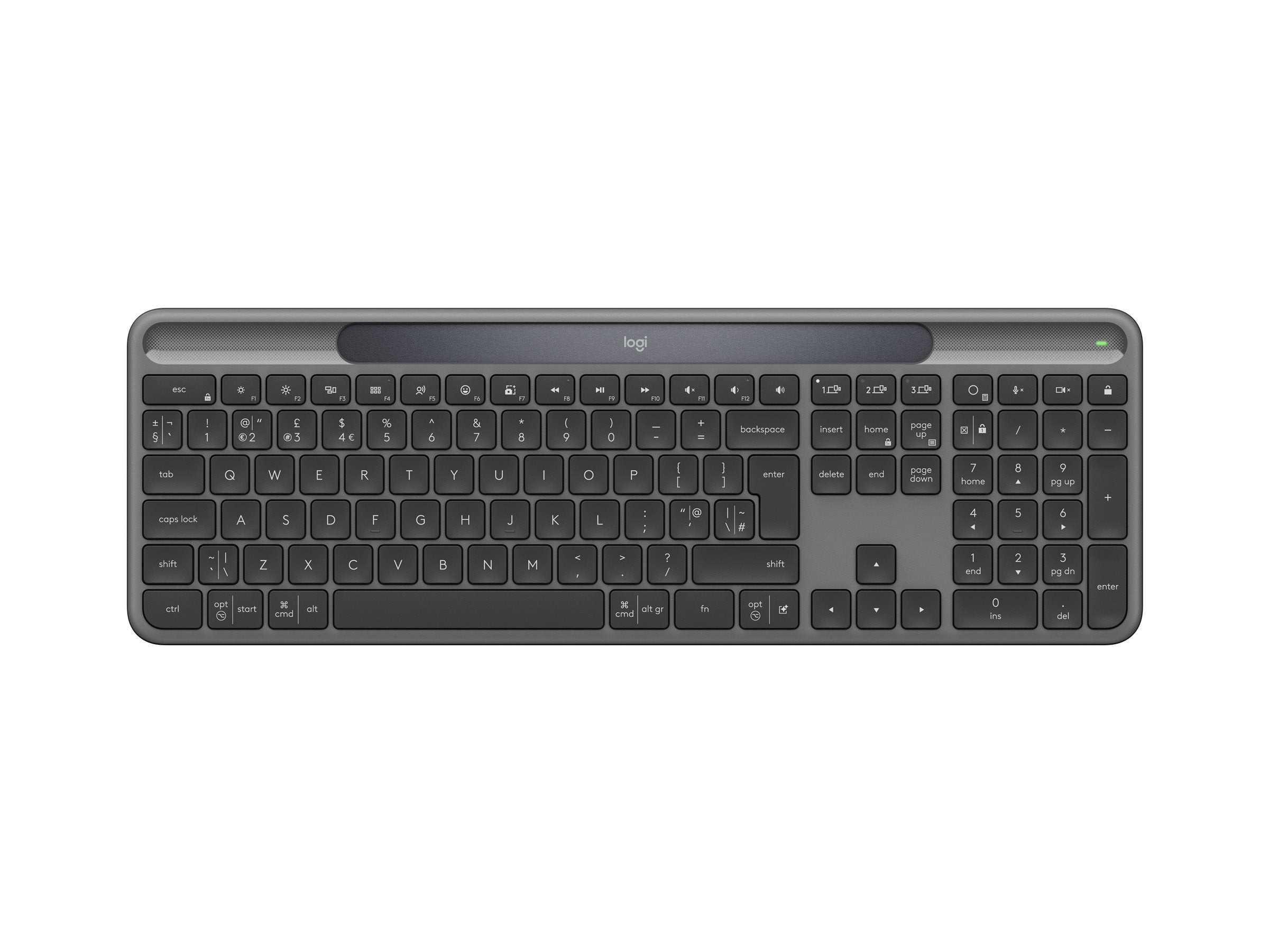 Logitech Signature Slim Solar + K980 for Business clavier Universel RF sans fil + Bluetooth QWERTY Anglais britannique Graphite