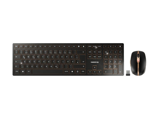 CHERRY DW 9100 SLIM Rechargeable wireless desktop Black (DE)