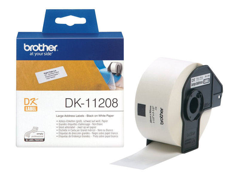 BROTHER P-TOUCH DK-11208 die-cut adress label big 38x90mm 400 labels