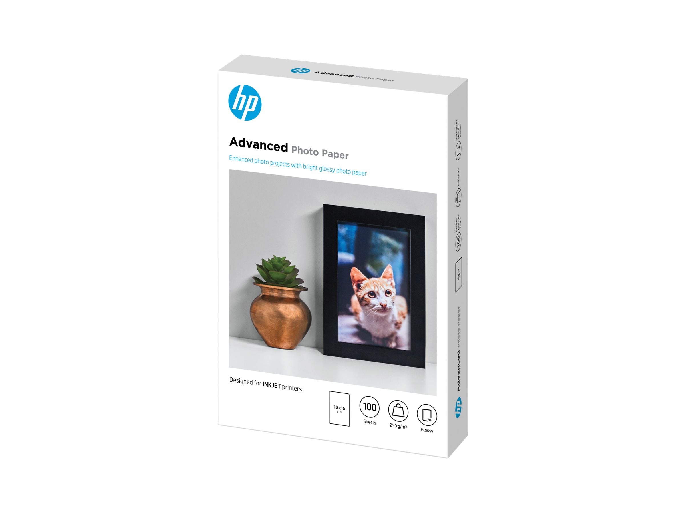 HP original Q8692A Advanced glossy photo paper Ink cartridge 250g/m2 100x150mm 100 sheets 1-pack borderless