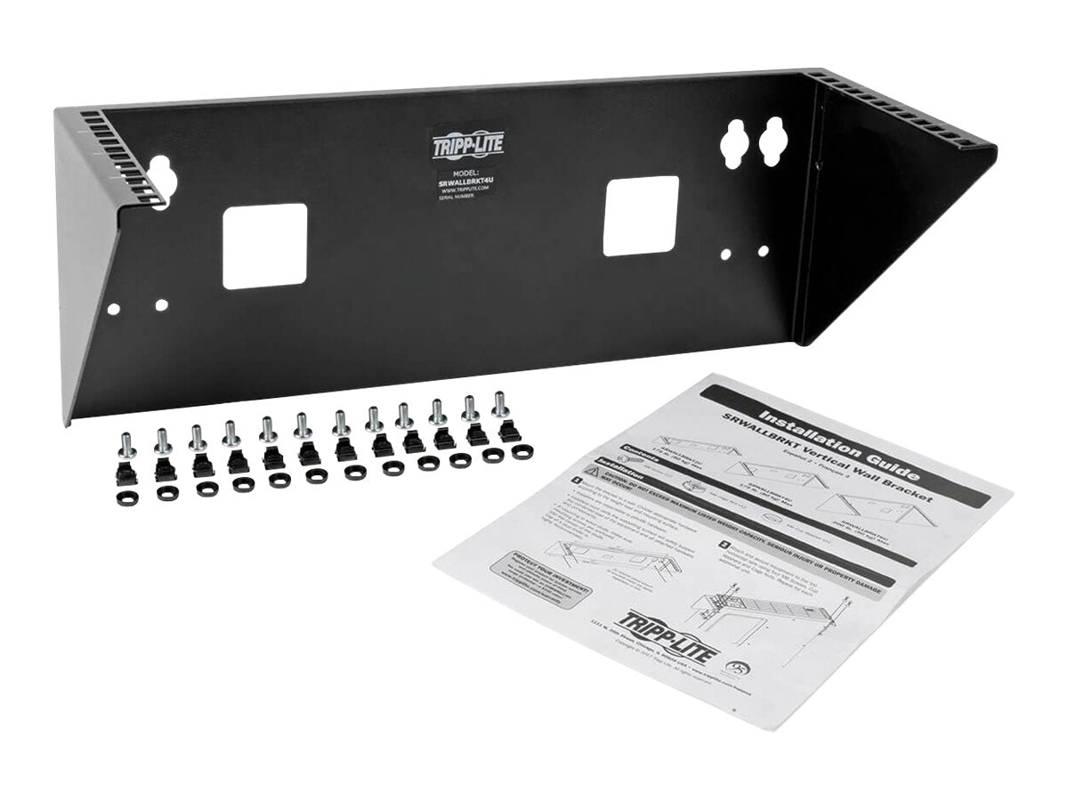 EATON TRIPPLITE Wallmount Rack 4U Vertical Rack Bracket 175lb Capacity Mounting bracket wall mountable Black 4U 19