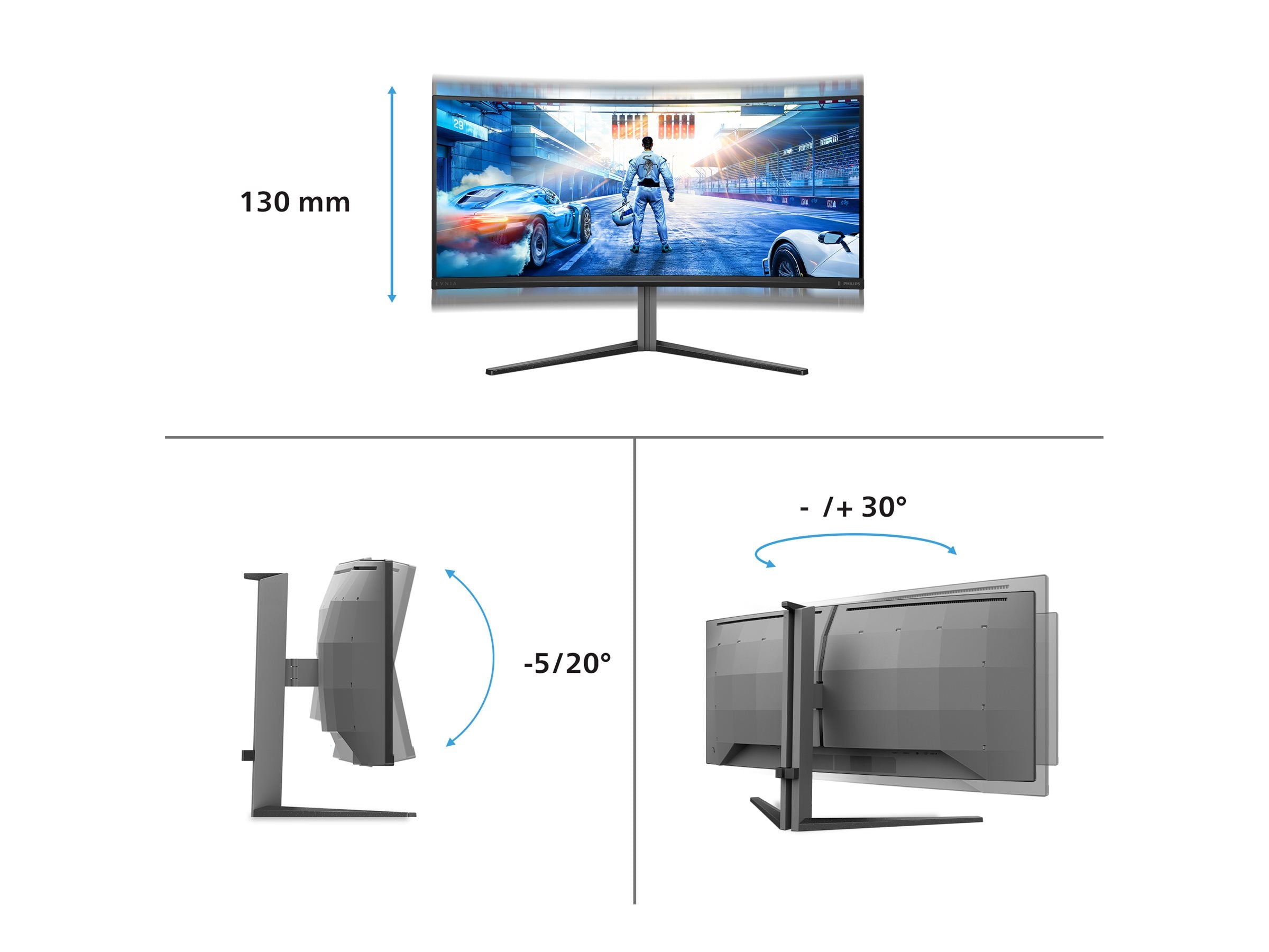 PHILIPS 34M2C6500 34p OLED 3440x1440 HDMI Black/Grey
