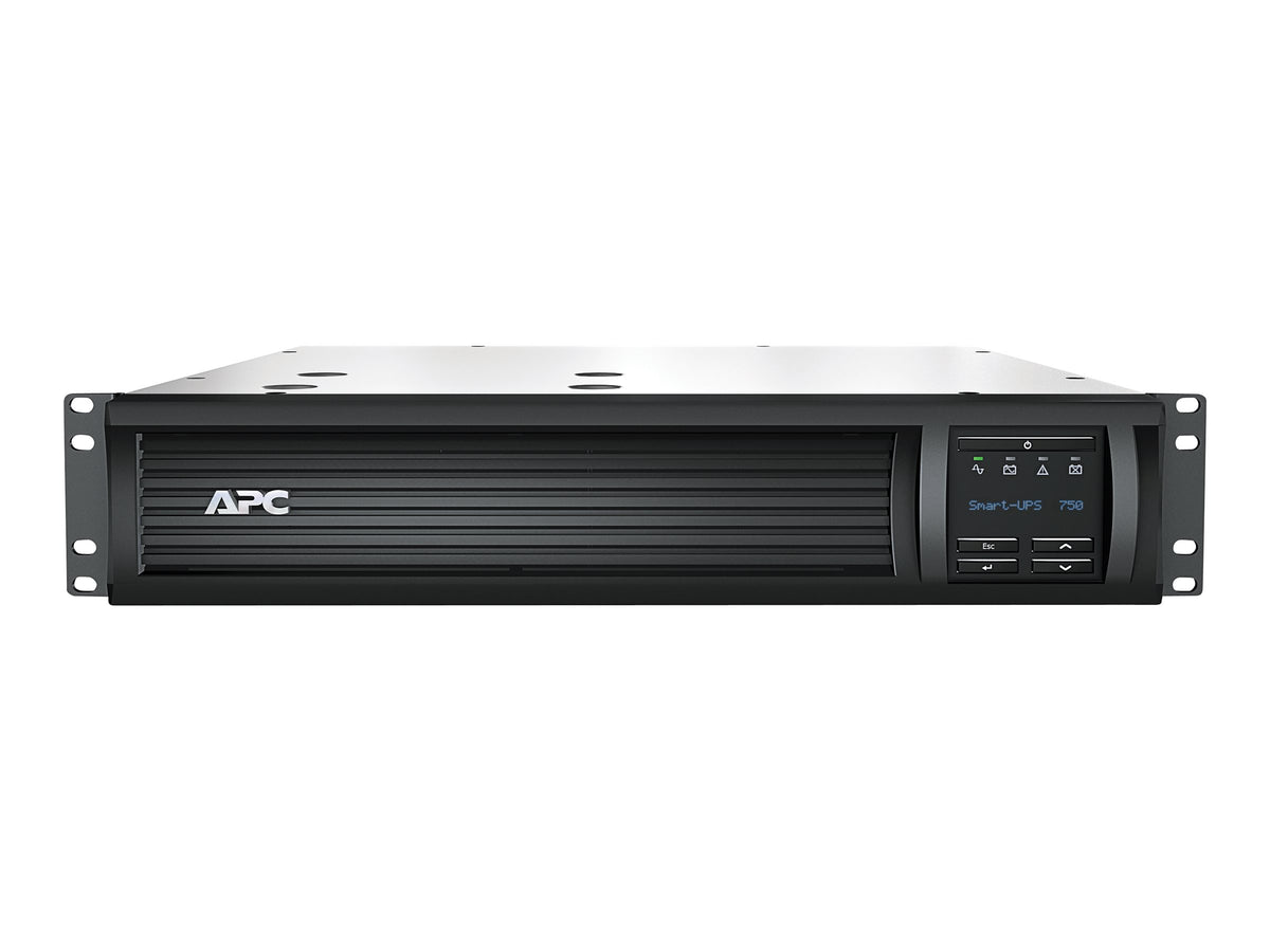 APC Smart-UPS 750VA LCD RM UPS rack-mountable AC 230V 500Watt 750VA Ethernet RS-232 USB output connectors 6 2U Black
