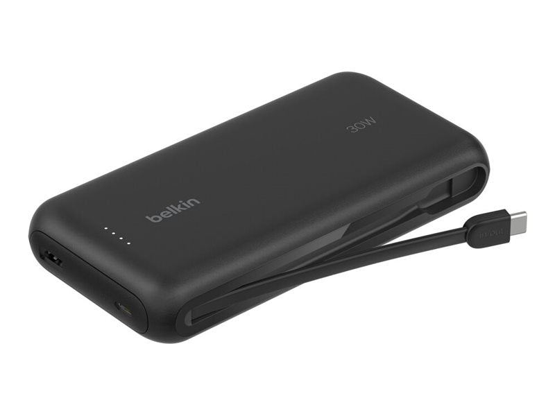 BELKIN 20k PD30w Integrated USB-C Cable Power Bank Black