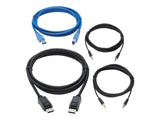 EATON TRIPPLITE DisplayPort KVM Cable Kit for Tripp Lite B005-DPUA2-K and B005-DPUA4 KVM 4K DP USB 3.2 3.5mm 6ft. 1.83m