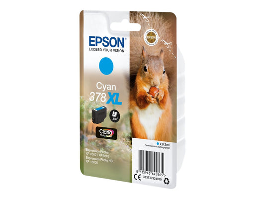 EPSON 1LB Singlepack Cyan 378XL Squirrel Clara Photo HD Ink