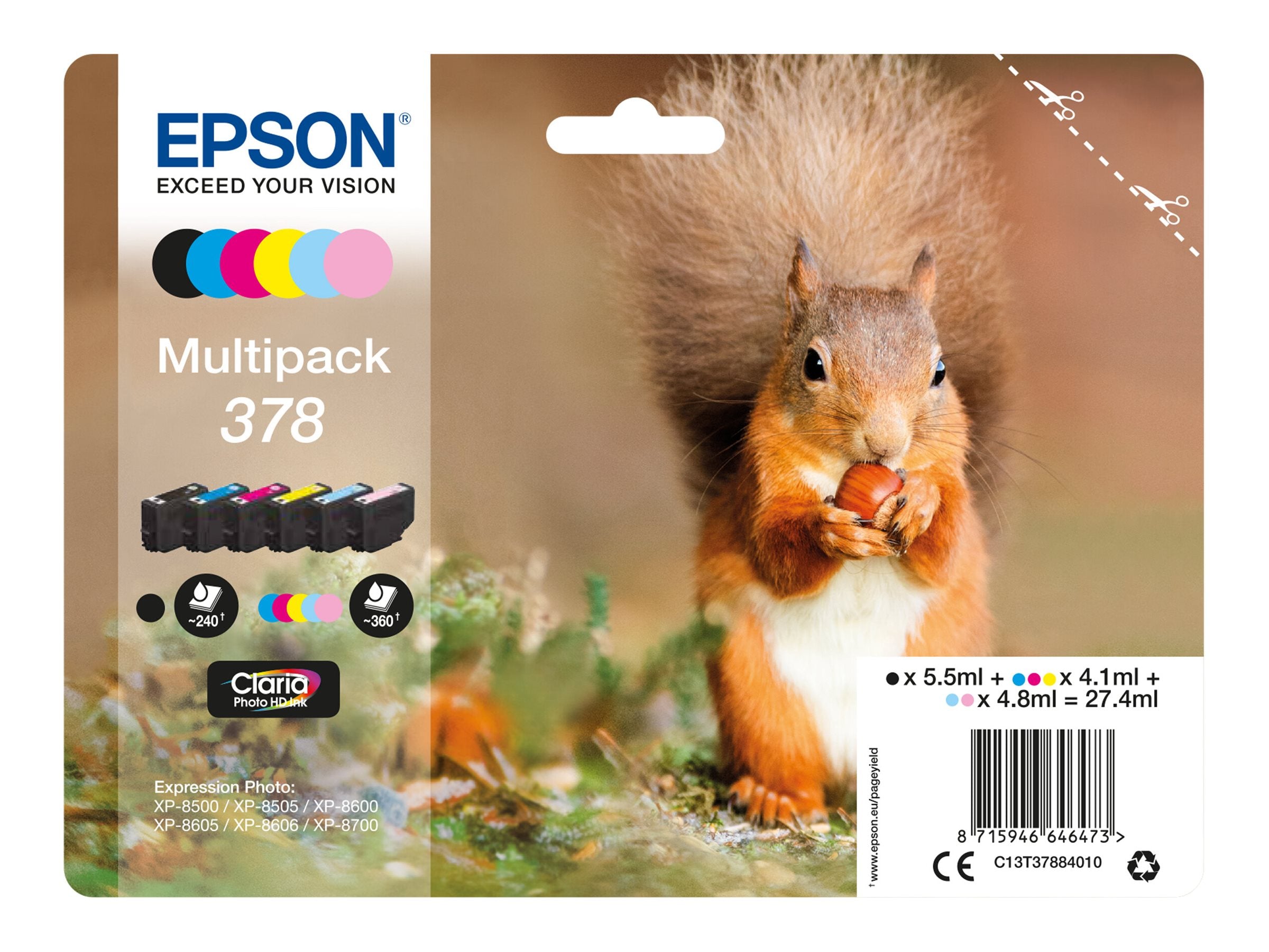 EPSON 1LB Multipack 6-farbig 378 Eichhörnchen Clara Phtsquirrelo HD Ink