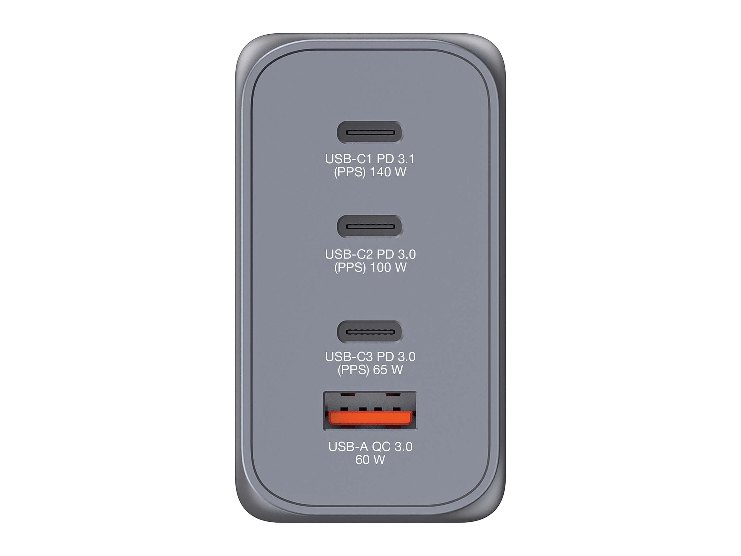 VERBATIM GNC-240 GAN CHARGER 4 PORT 240W USB A/C EU/UK/US WCF (P)