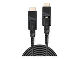 LINDY 100m Fibre Optic Hybrid Micro-HDMI 18G Cable with Detachable HDMI & DVI Connectors