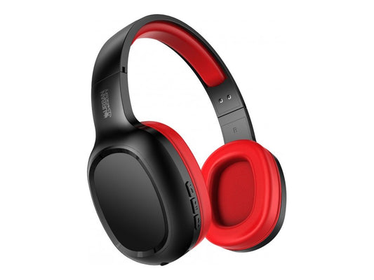 URBAN FACTORY Movee On-Ear Headphones Bluetooth 5.1 Rechargeable - Black/Red