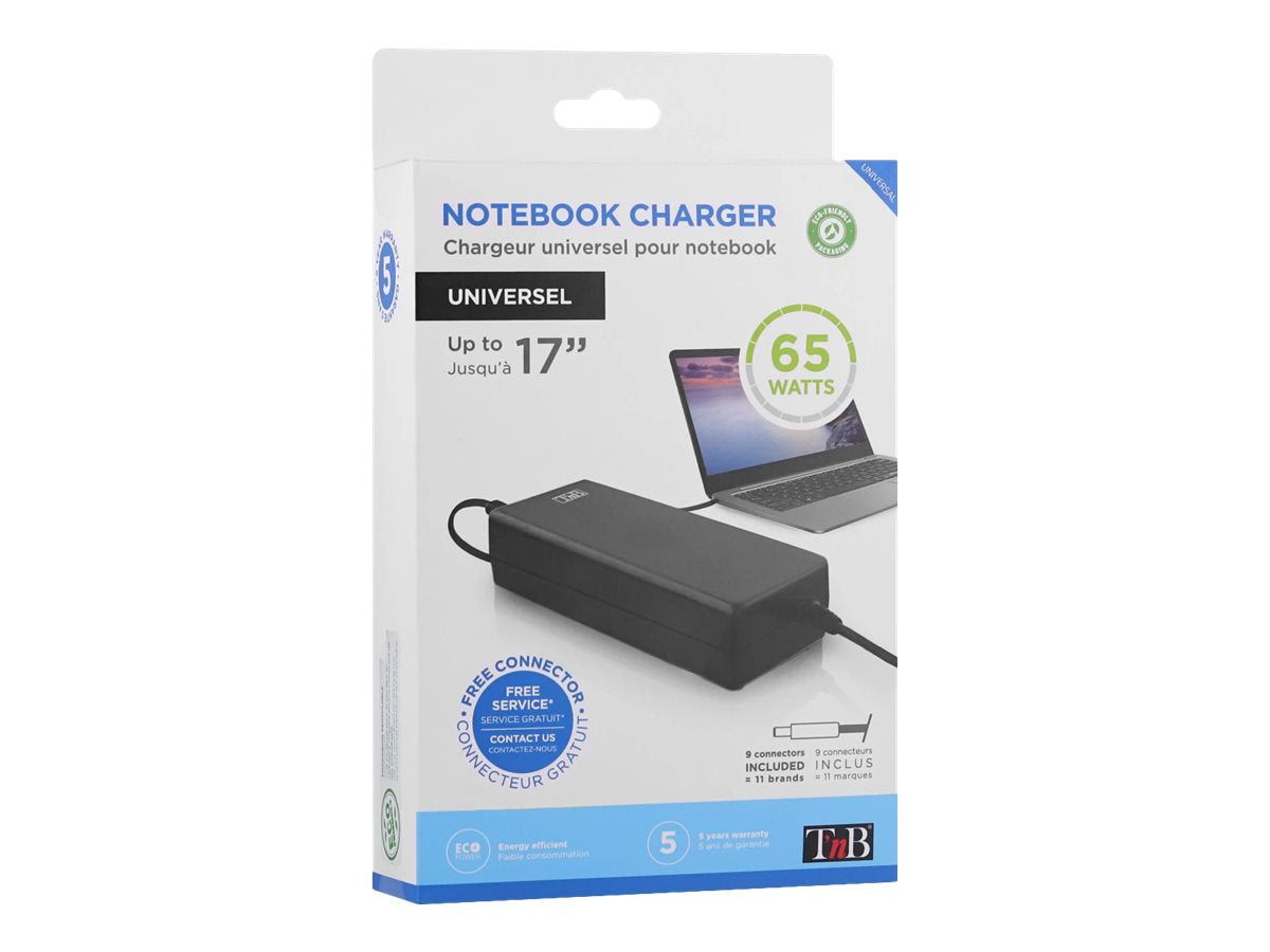 TNB Universal Charger 65W Notebook Up To 17p 9 Tips Compatible With Most New Notebook Models Powered By 19V 65W
