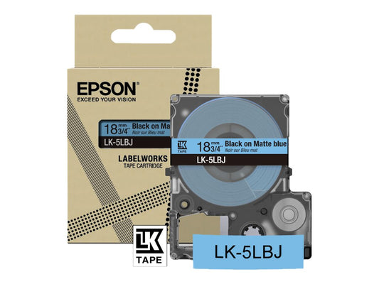 EPSON Matte Tape Blue/Black 18mm 8m LK-5LBJ