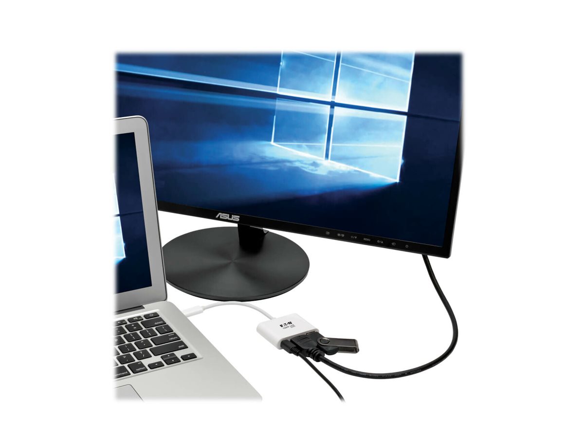 EATON TRIPPLITE USB-C to HDMI Adapter with USB-A Port and PD Charging HDCP White