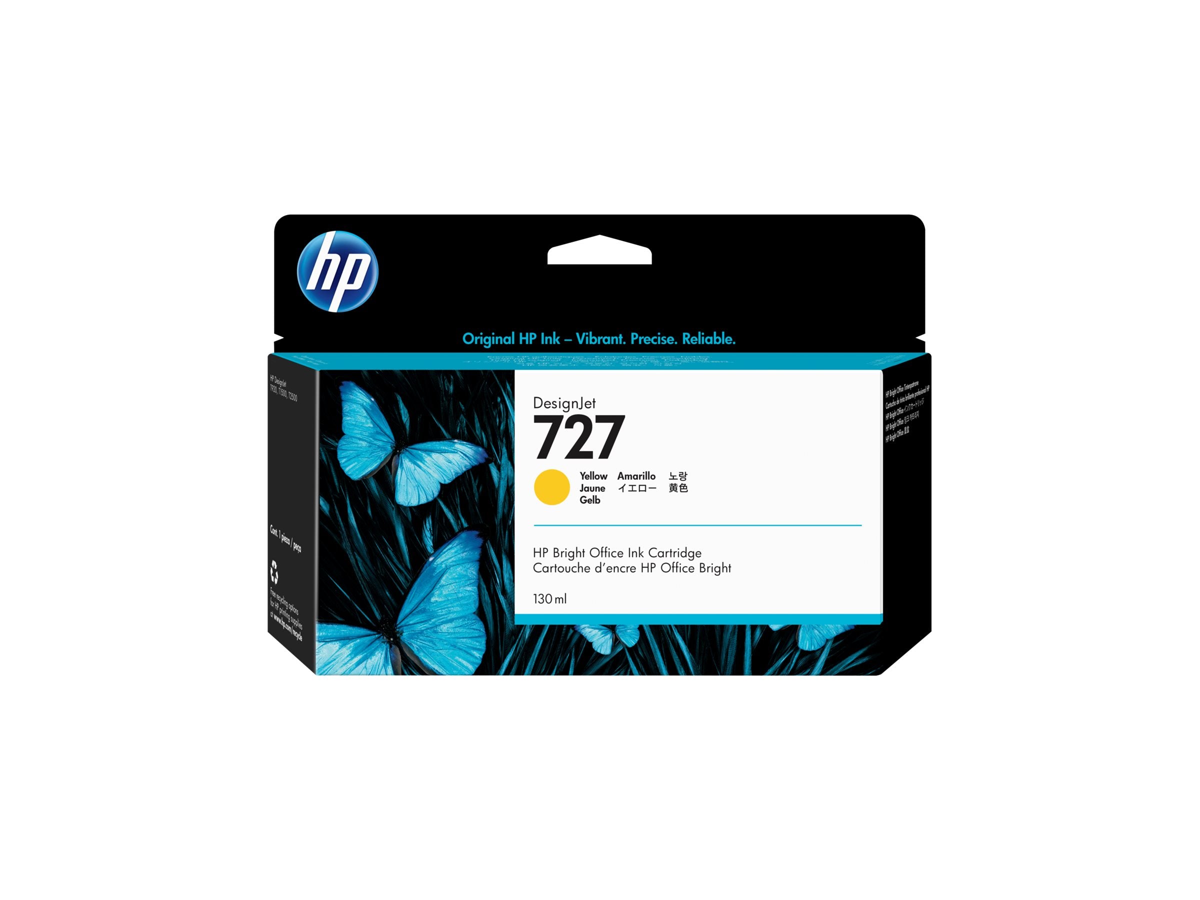 HP 727 original Ink cartridge B3P21A yellow standard capacity 130ml 1-pack