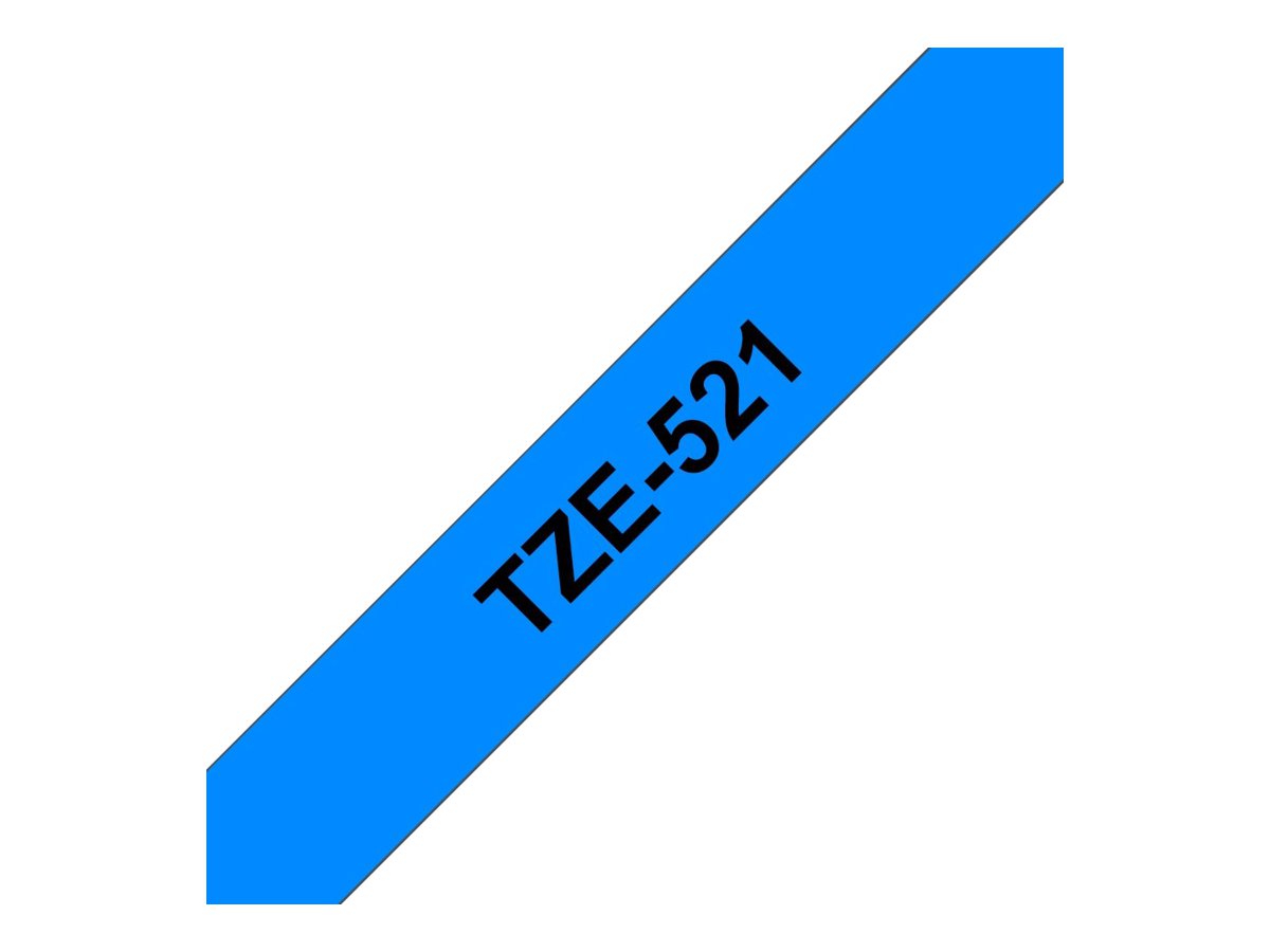 BROTHER P-TOUCH TZE-521 noir sur bleu 9mm