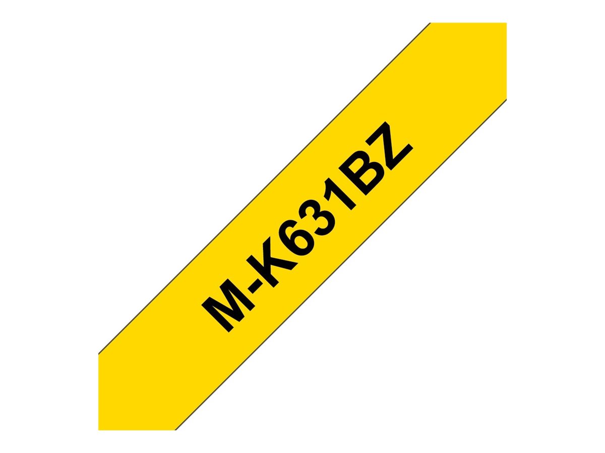 BROTHER Ruban MK631BZ, 12mm Noir sur fond Jaune, Non laminé, 8M