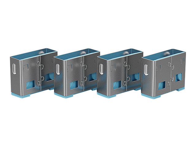 LINDY Clé USB et 4 bloqueurs de ports USB Bleu