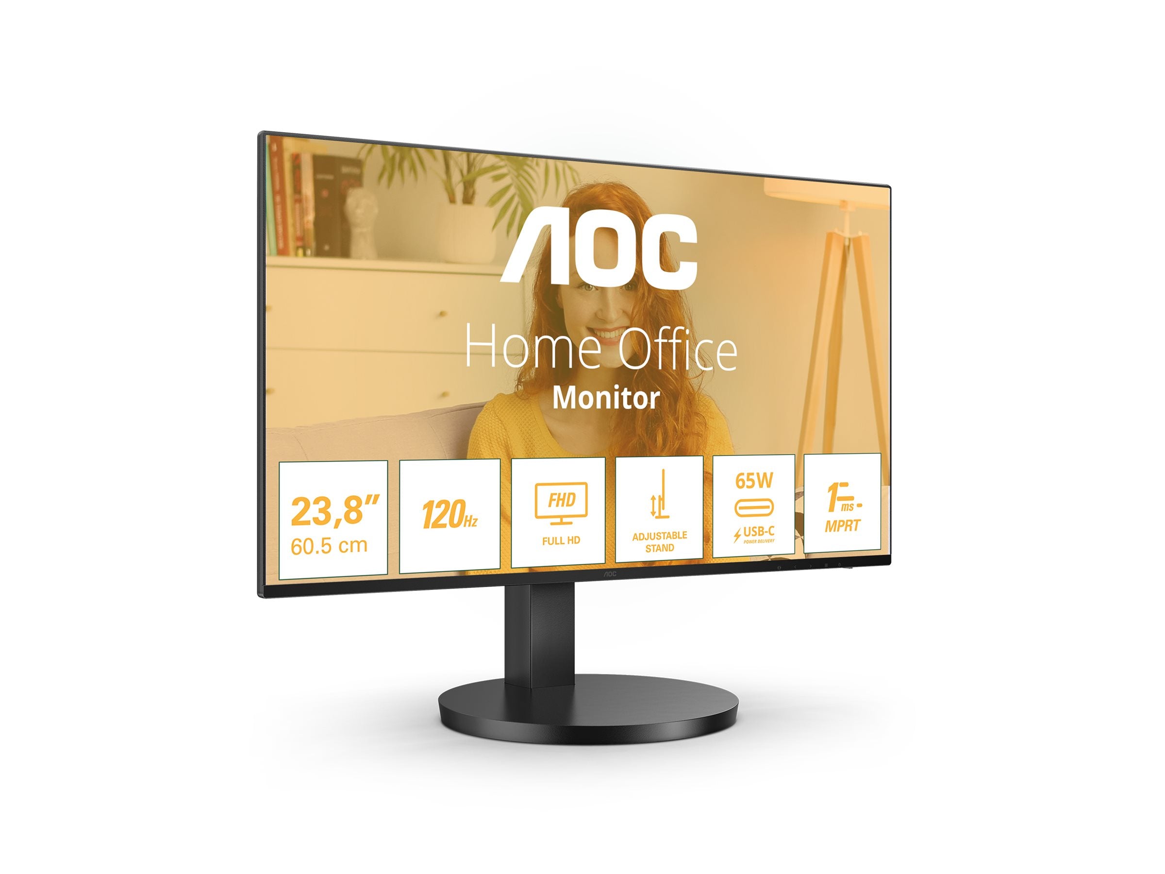 AOC 27B3CF2 27" - 1920 x 1080 Full HD (1080p) @ 100 Hz - IPS - 250 cd/m² - 1300:1 - 1 ms - HDMI, USB-C - haut-parleurs - noir