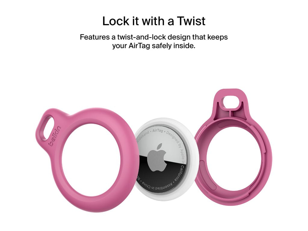 BELKIN Airtag Protection avec Cordon Rose