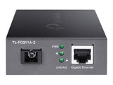 TP-Link FC311A-2 (TL-FC311A-2) 10/100/1000 Mbps RJ45 to 1000 Mbps Single-mode SC WDM Bi-Directional Fiber Converter
