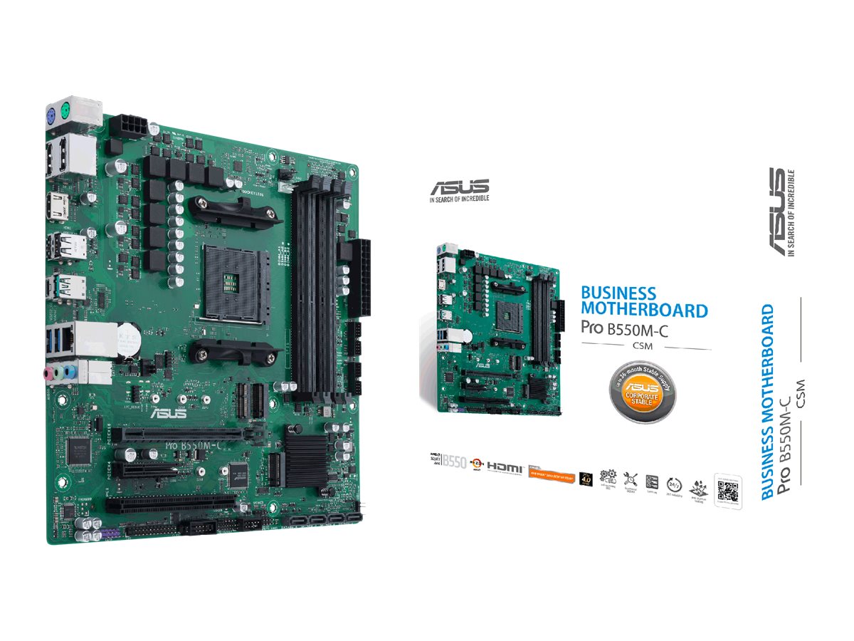 ASUS PRO B550M-C/CSM AMD B550 Socket AM4 ErP Ready 4DDR4 Dual channel microATX MB