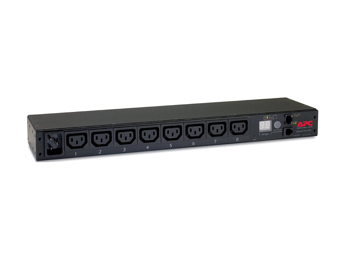 APC Metered Rack PDU AP7821B Rack AC 100-240V Ethernet 10/100 input IEC 60320 C20 oc 8 power IEC 60320 C13 1U 2.4m cord