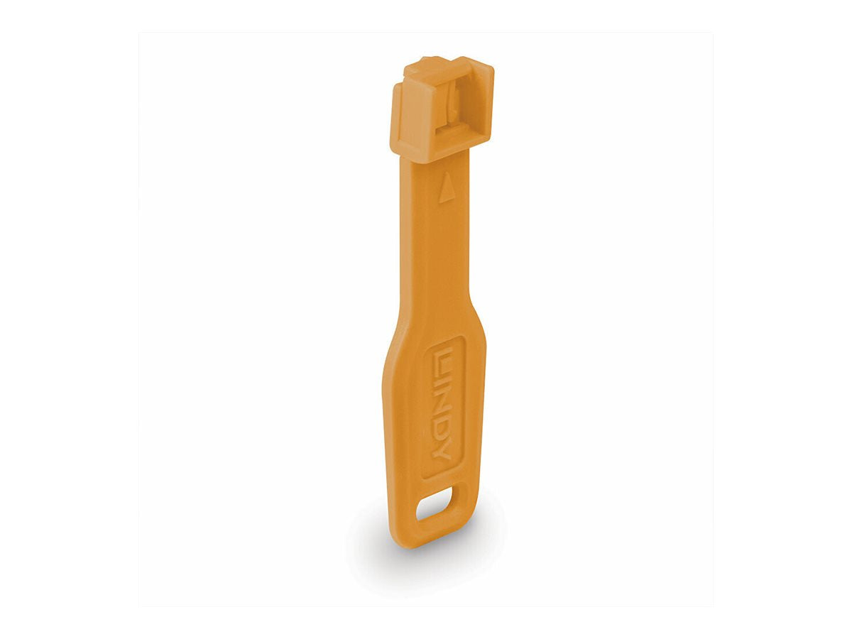 LINDY RJ45 Port Locks 10pcs with Key Orange