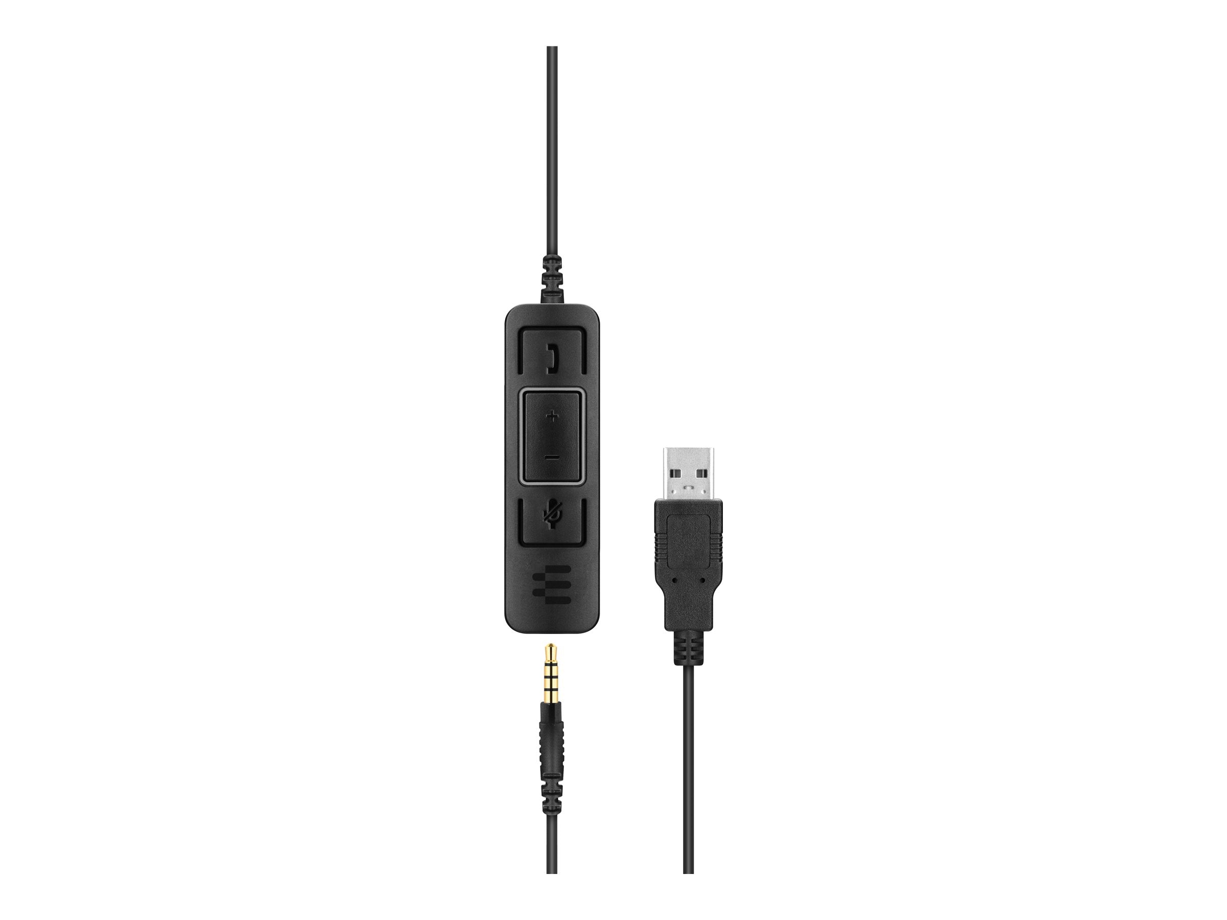 EPOS SC 75 USB MS double-sided wired headset with both 3.5 mm jack and USB connectivity