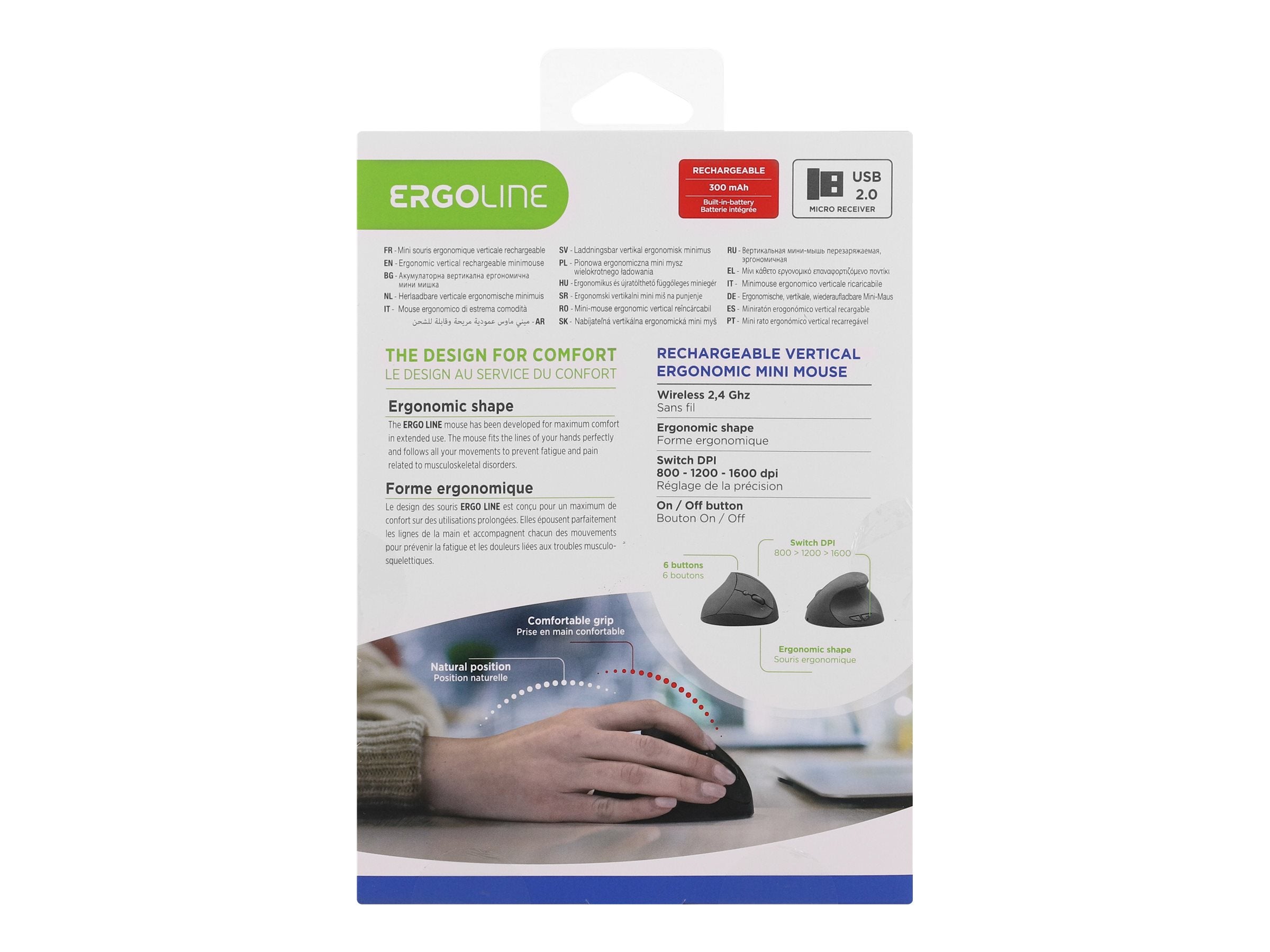 TNB ERGO Line Mini Ergonomic Wireless Mouse Vertical And Rechargeable Design Designed For Optimal Use